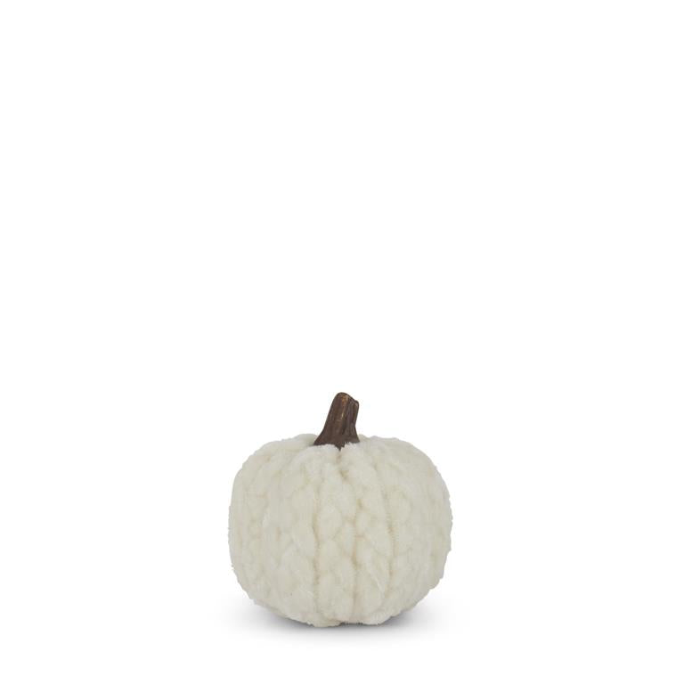 2.75 Inch White Braided Filler Pumpkin