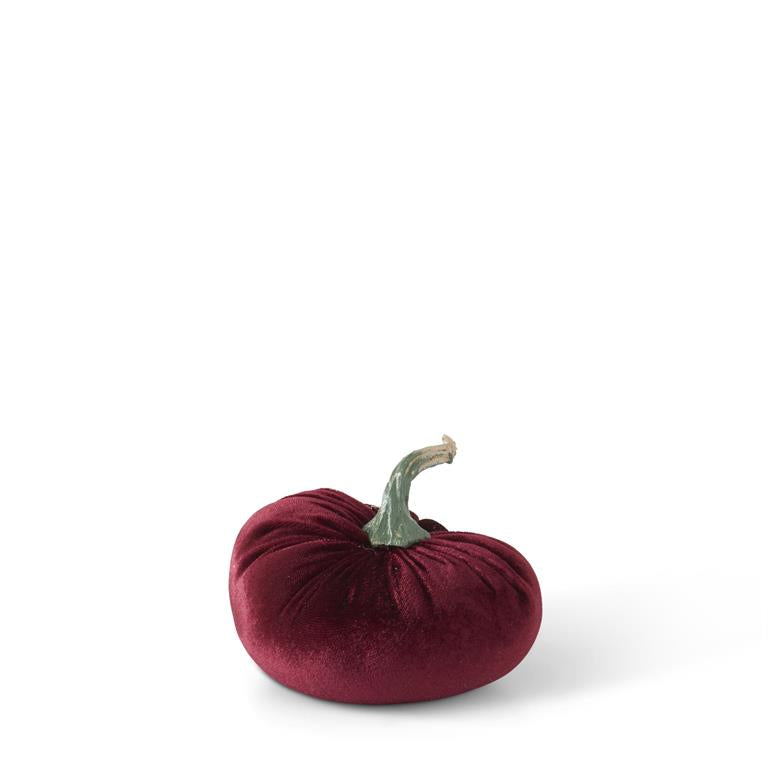 3.5 Inch Burgundy Velvet Stuffed Pumpkin