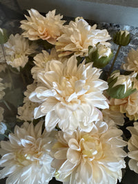 23 Inch Cream Faux Dried Dahlia Bundle (3 Stems)