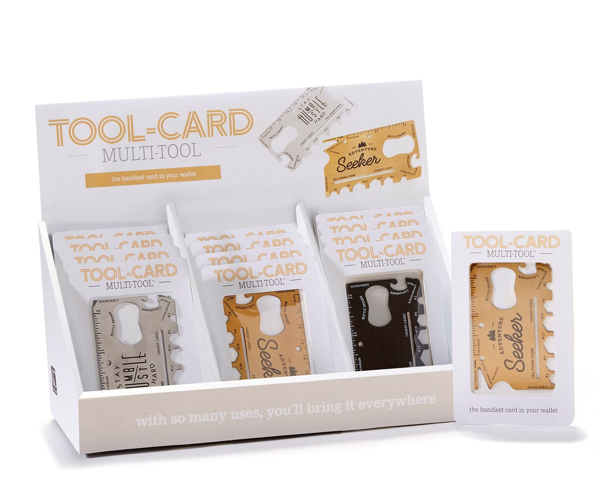Card Size Multi-Tool, 3 Asst. w/Displayer