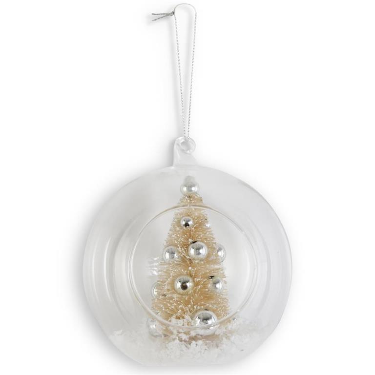 4.5 Inch Clear Glass Open Front Ornament