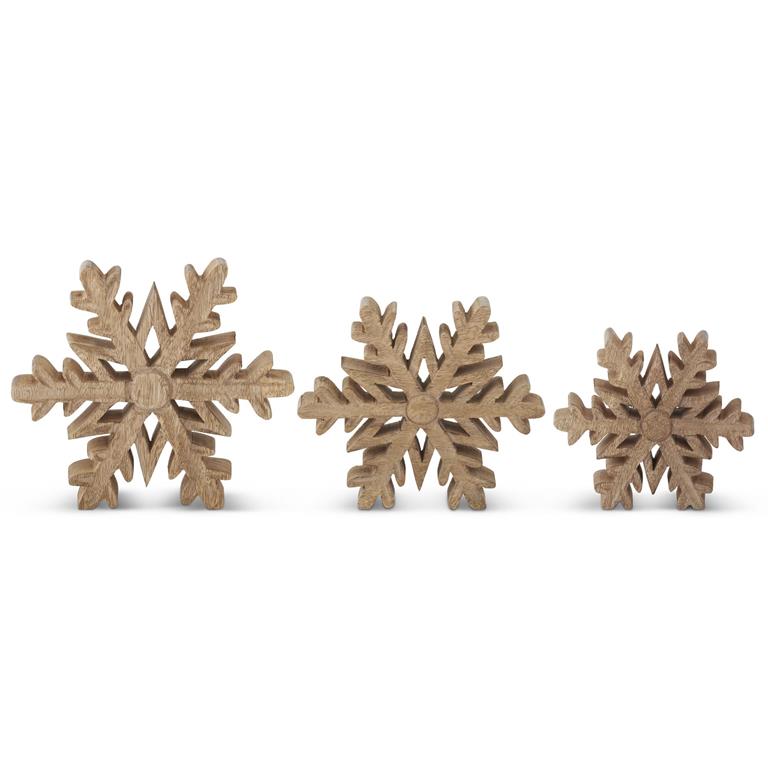 Mango Wood Snowflake Cutouts