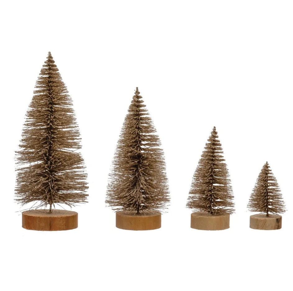 Gold Sisal Bottle Brush Trees