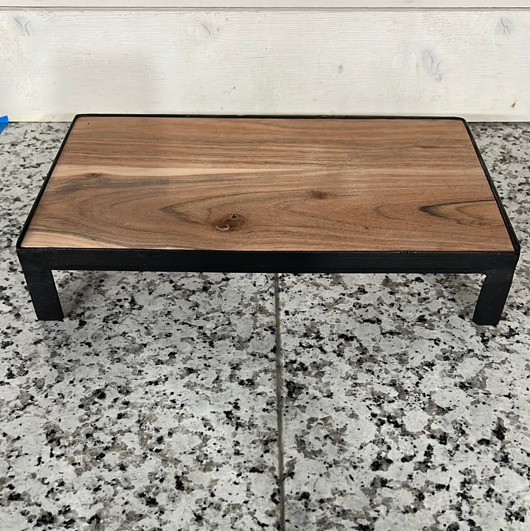 14" Iron Wood Serving Stand