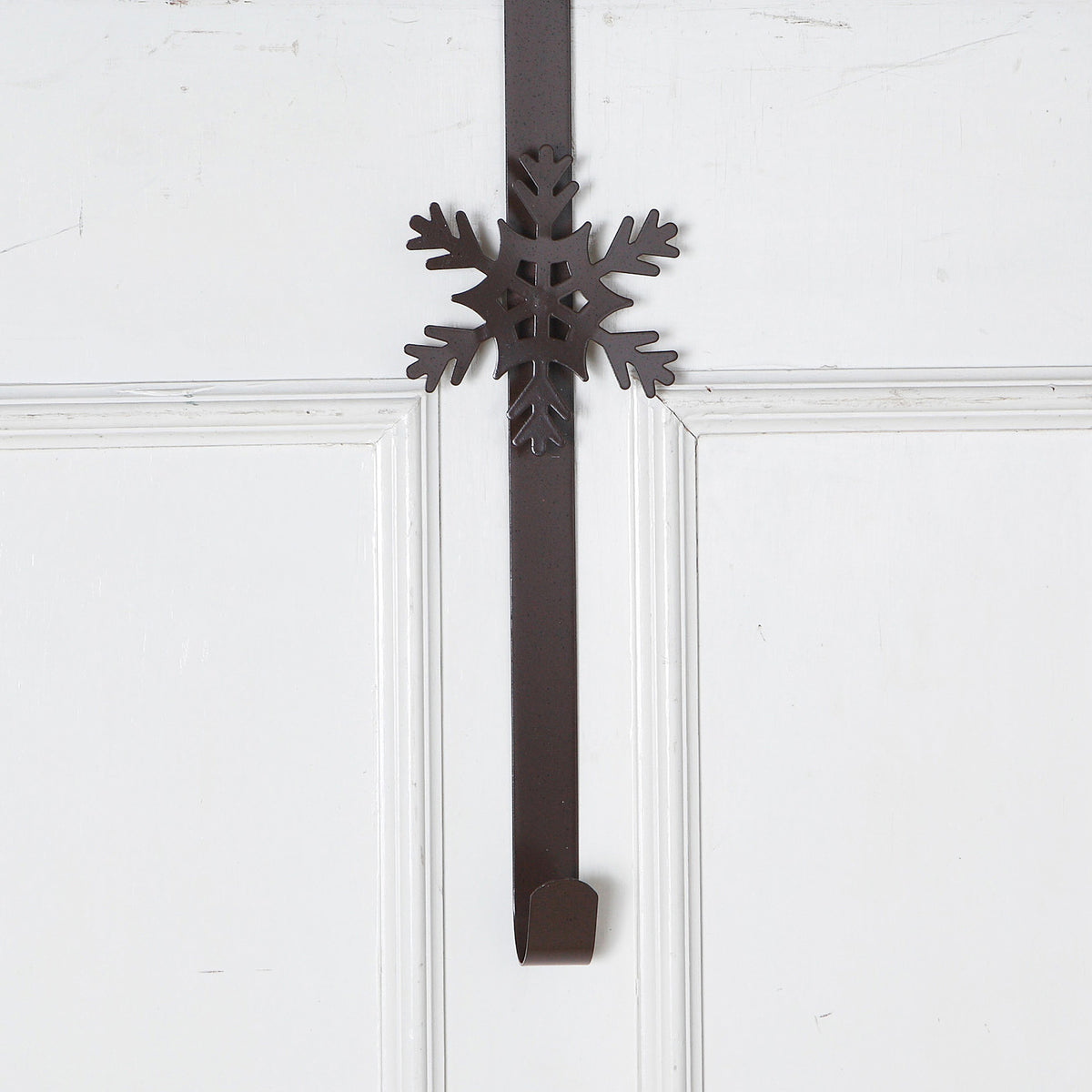 15" Rustic Brown Metal Snowflake Wreath Hanger