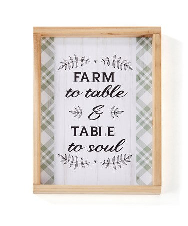 Framed Plank Sign w/Sentiment