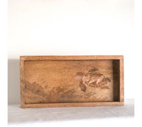 15.75" WOOD TURTLE TRAY