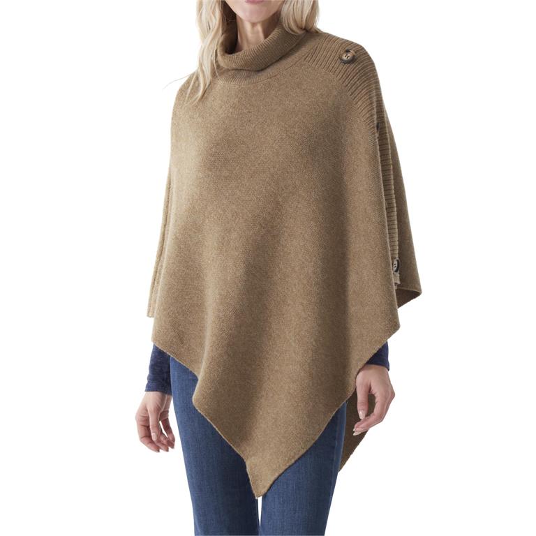 Tan Poncho with Buttons