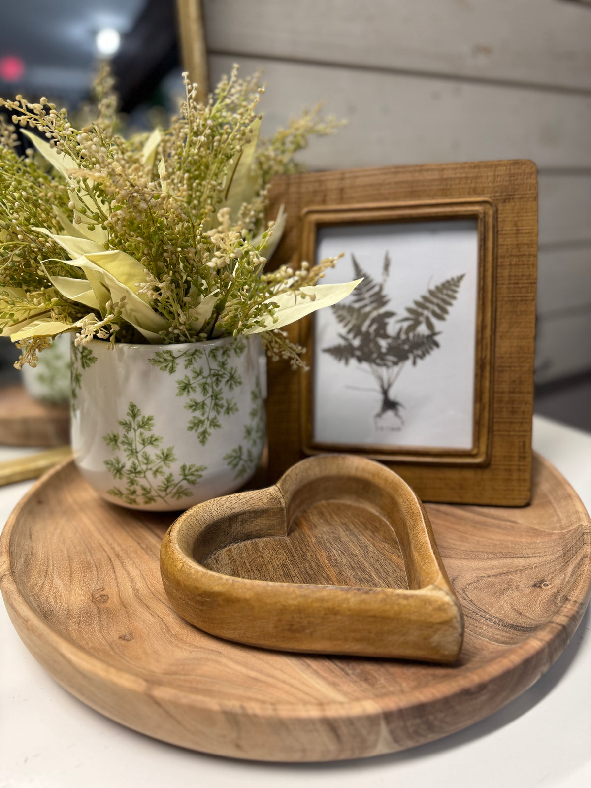 7.25" Wooden Heart Tray