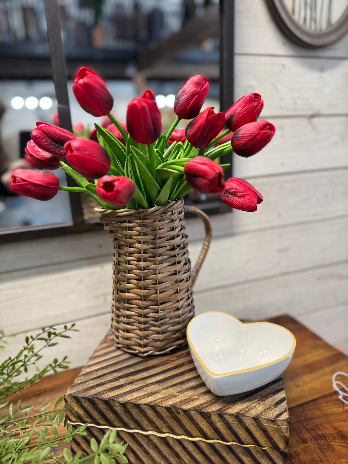 Red Real Touch Tulip Buds