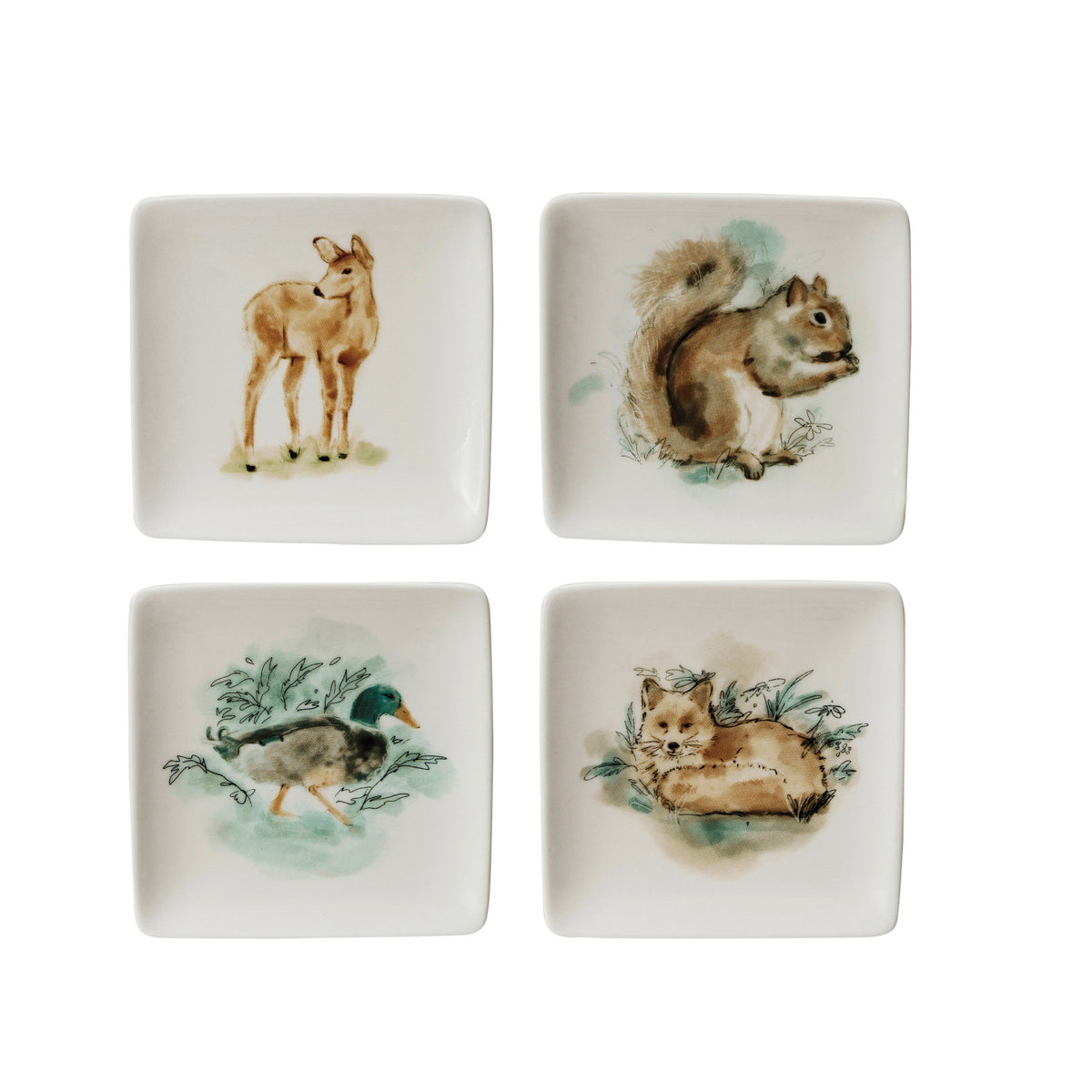4"S Stoneware Dish w/Animal