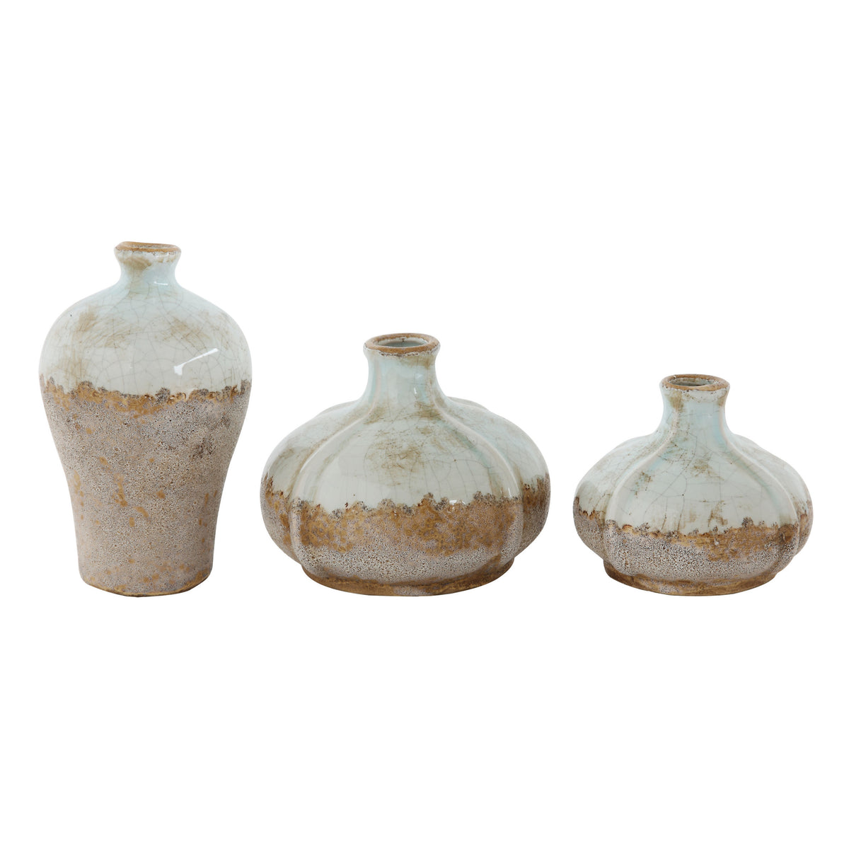 Round Terra Cotta Vases Distressed