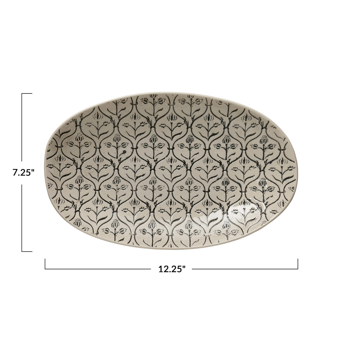 Hand-Stamped Platter with Embossed Pattern