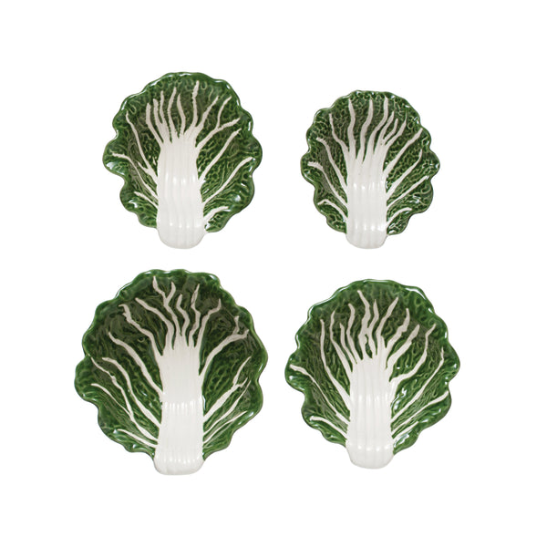 Hand-Painted Stoneware Cabbage Bowls SET 4