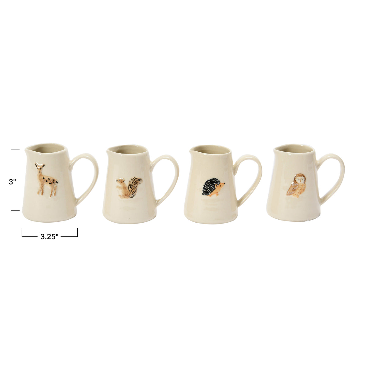Hand-Painted Creamer w/Forest Animals