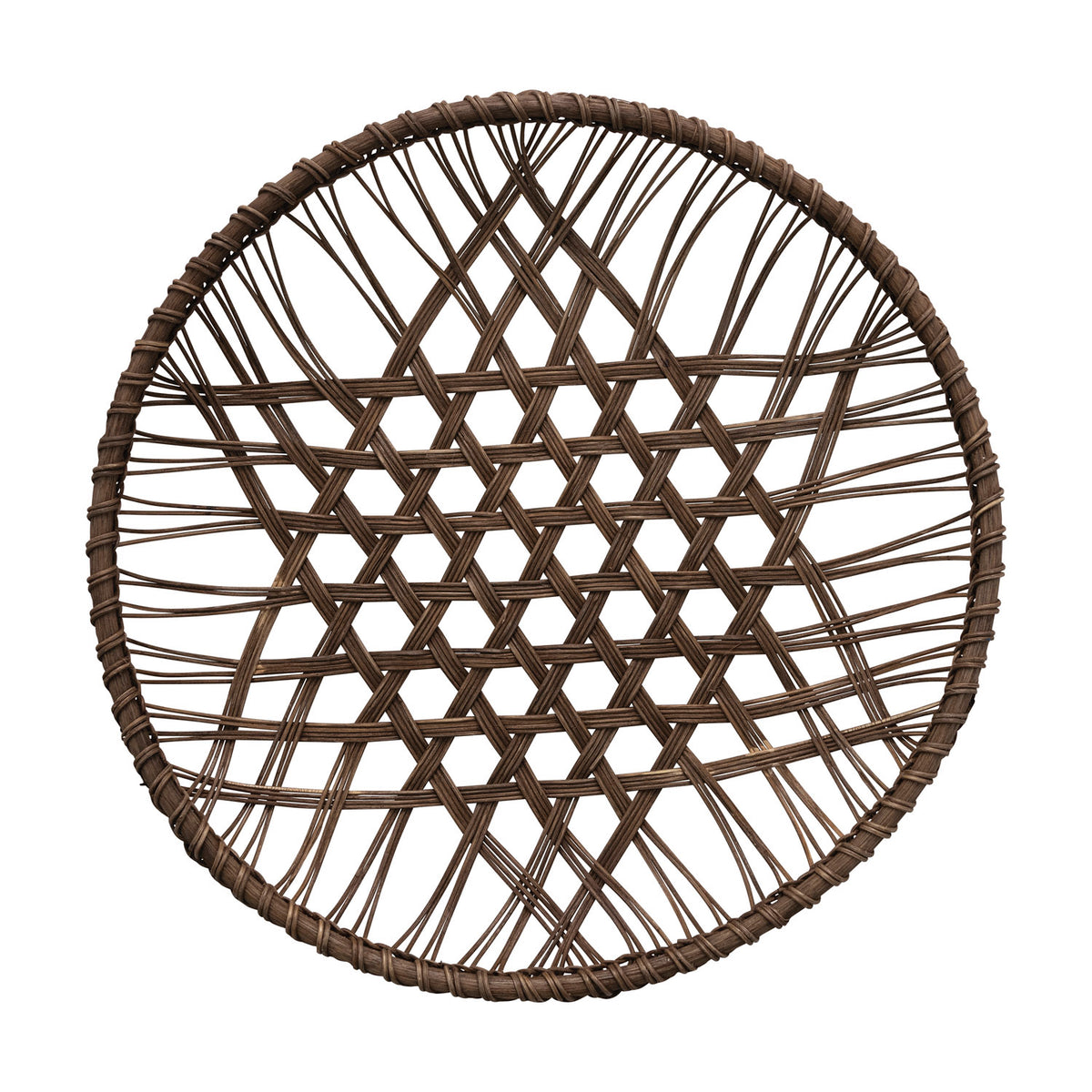 Hard-Woven Rattan Open Weave Basket
