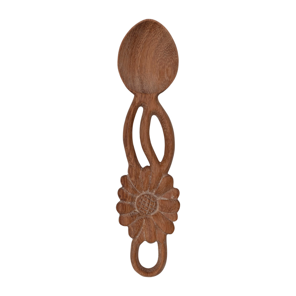 Hand-Carved Doussie Wood Spoon w/Flower Handle