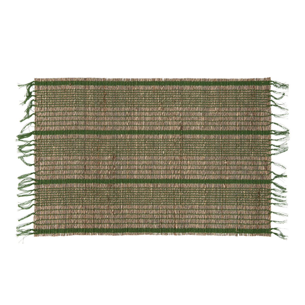 Bamboo Placemat with Stripes & Fringe