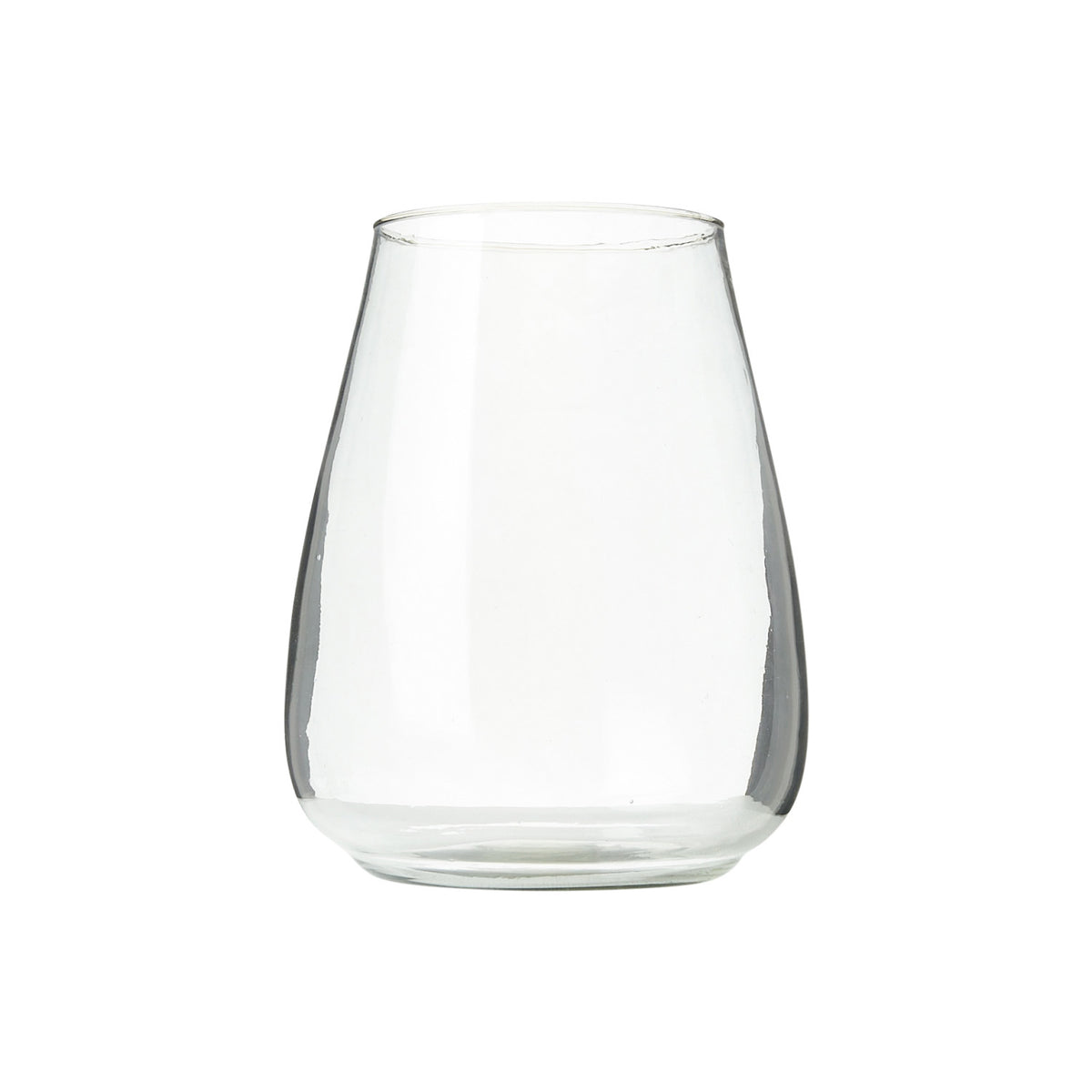 Glass Hurrican/Vase w/Mango Wood Base, Walnut Finish