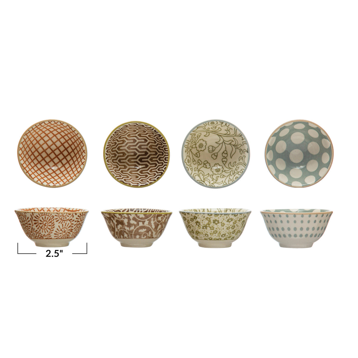Stoneware Pinch Pot w/Pattern