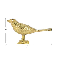 Cast Aluminum Bird, Gold Finish