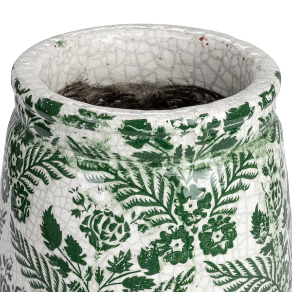 Terra-cotta vase Green & White
