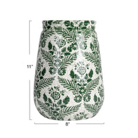 Terra-cotta vase Green & White