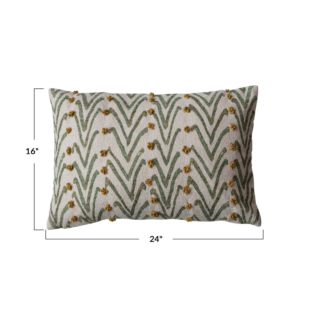 Woven Cotton Blend Printed Lumbar Pillow w/Abstract Pattern