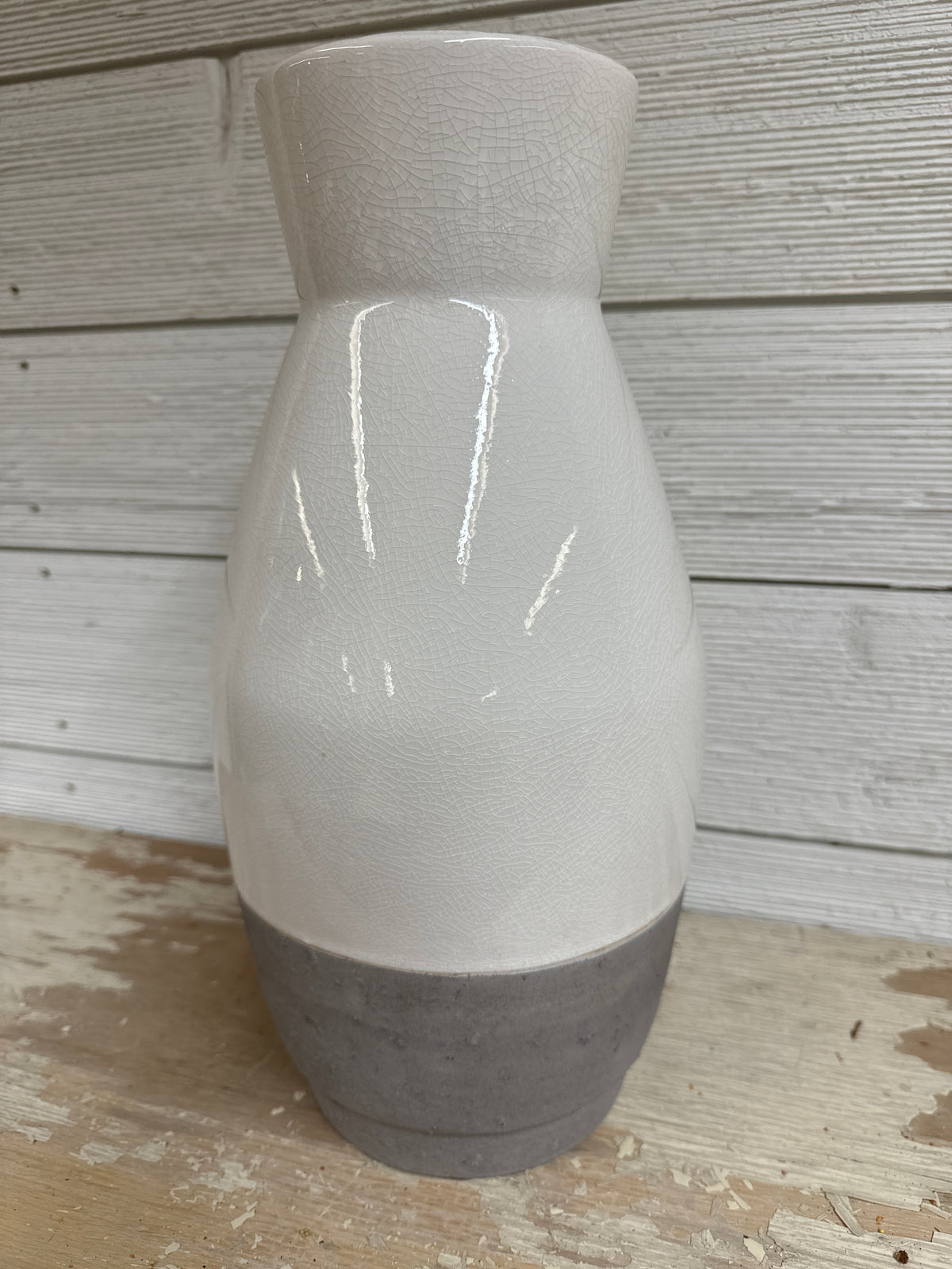 White &  Gray Vase Large