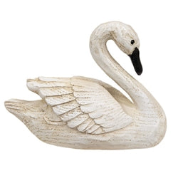 Distressed Resin Carved Look Swan