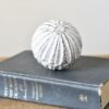 4" CARVED WOODEN BALL-WHITE