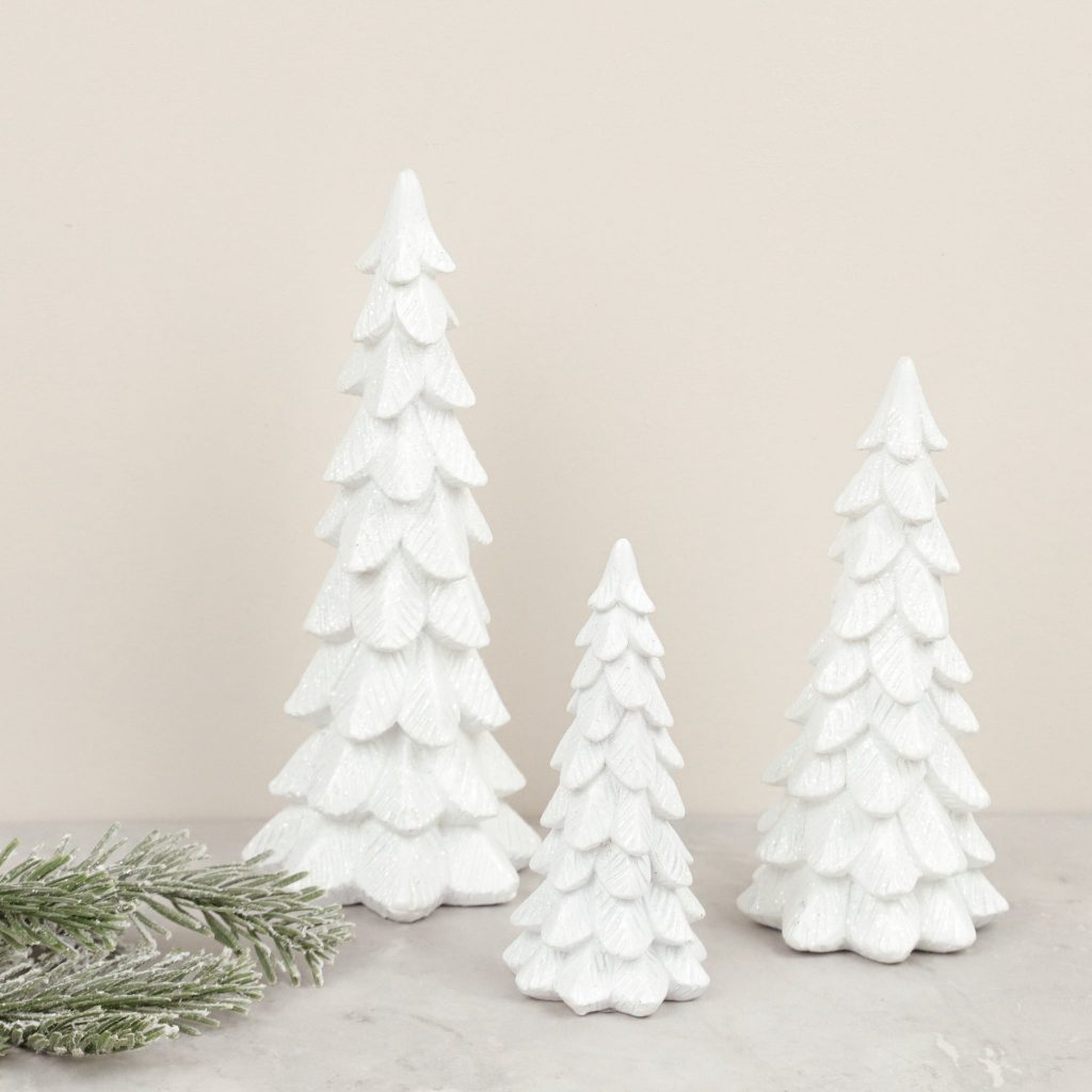 WHITE GLITTER TREES