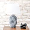 18" ROUGH GRAY CERAMIC LAMP