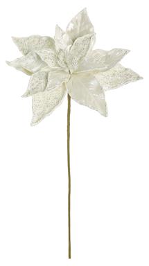 PEARL FINISH POINSETTIA WITH PEARLS, 10"X20", WHITE 20 IN.