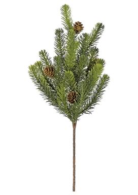 SOFT-TOUCH NOBLE PINE PICK WITH CONES, 16", GREEN