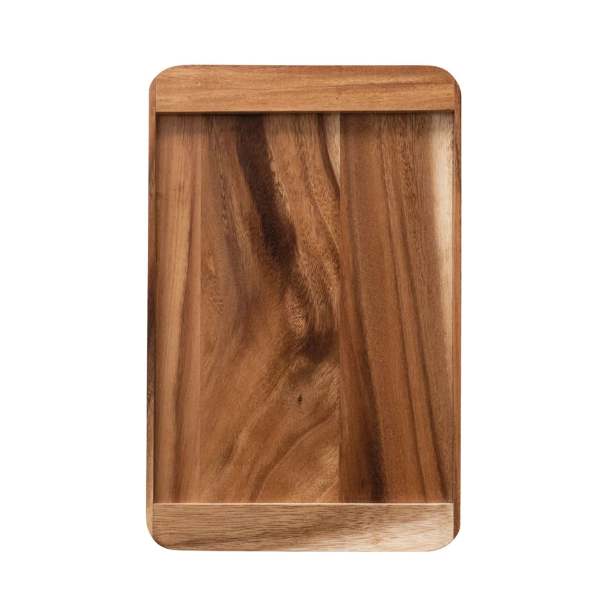 Suar Wood Serving Board/Tray w/ Handles, Natural