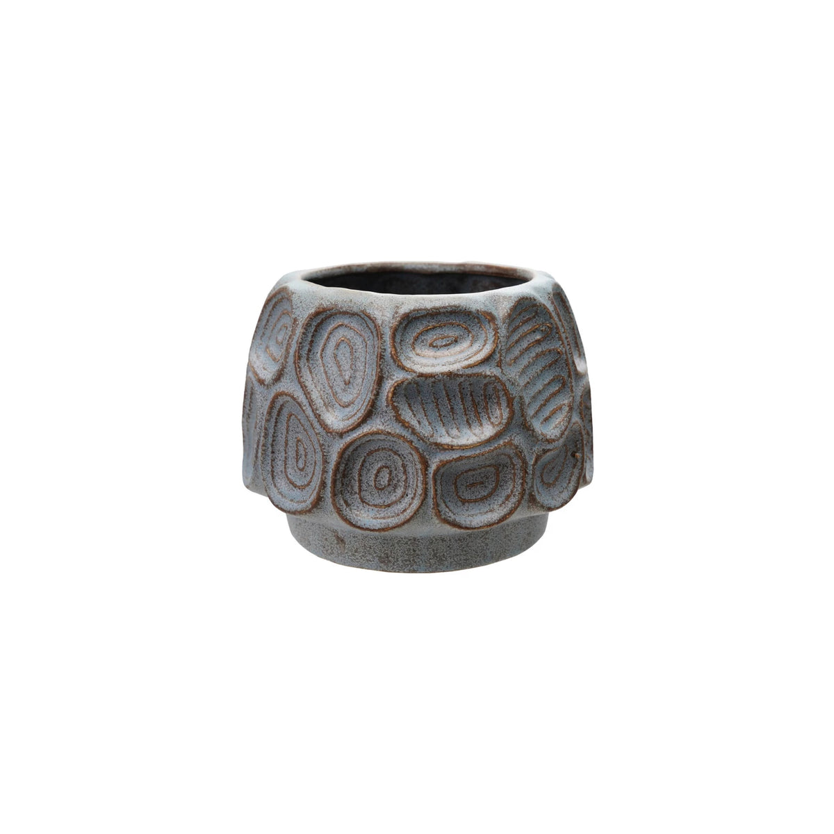 Embossed Stoneware Planter