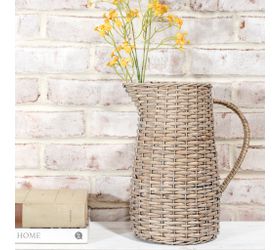 12" Wicker Pitcher Vase