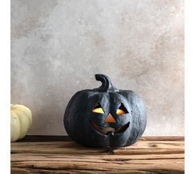 6.5"W BK TERRACOTTA MINI J-O-L PUMPKIN