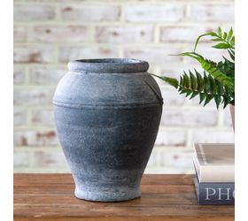 7.8" CHARCOAL STRIPE ACCENT VASE