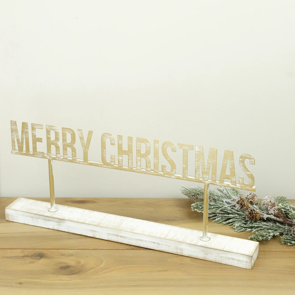 18" GOLD MERRY CHRISTMAS  RAISED TABLETOP