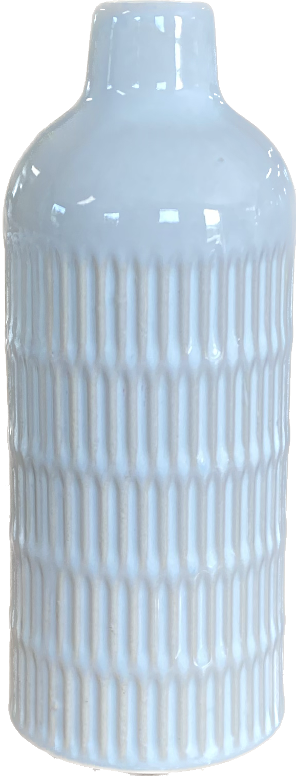7.87" White Textured Vase