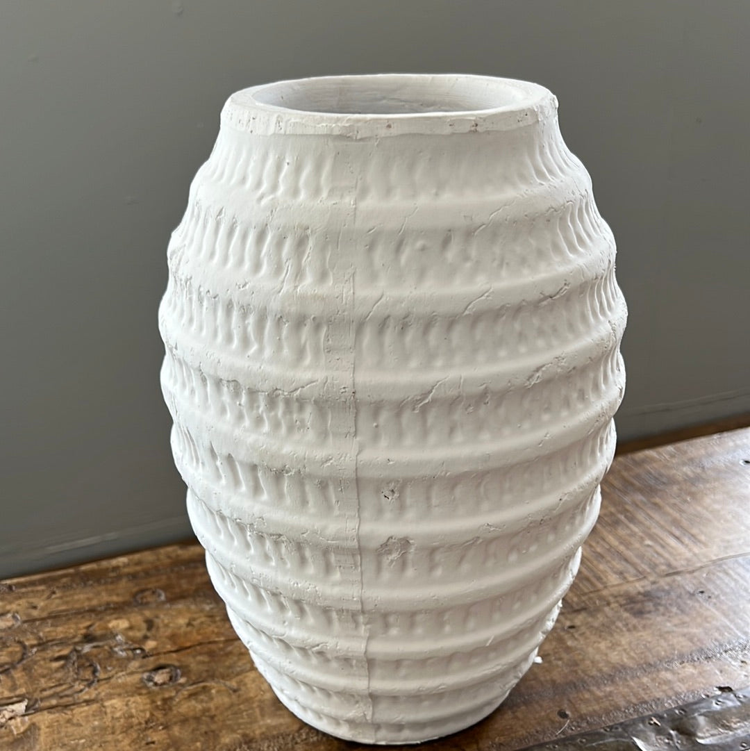 10.4" white Washed Vase