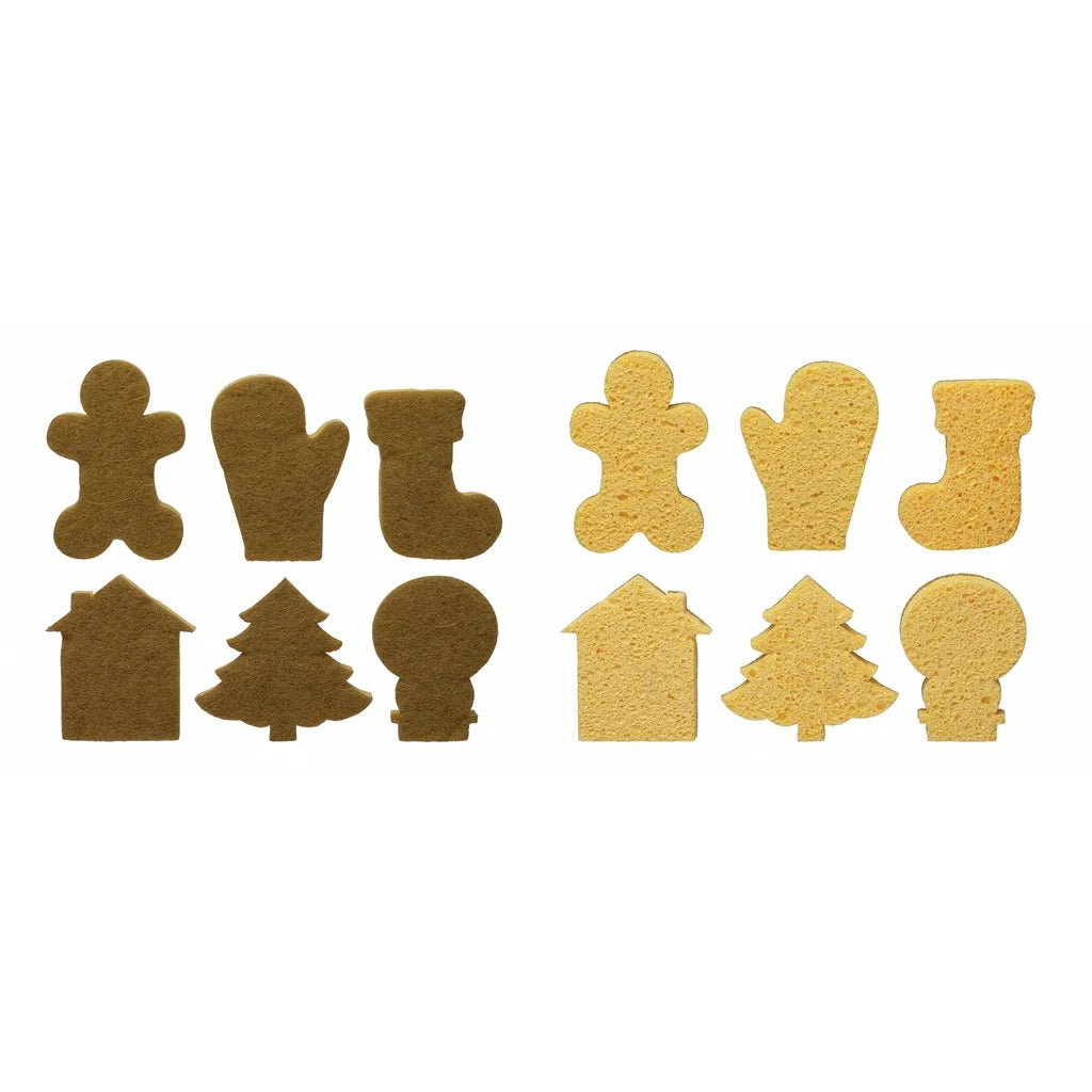 Two-Sided Sisal & Cellulose Holiday Icon Shaped Sponge