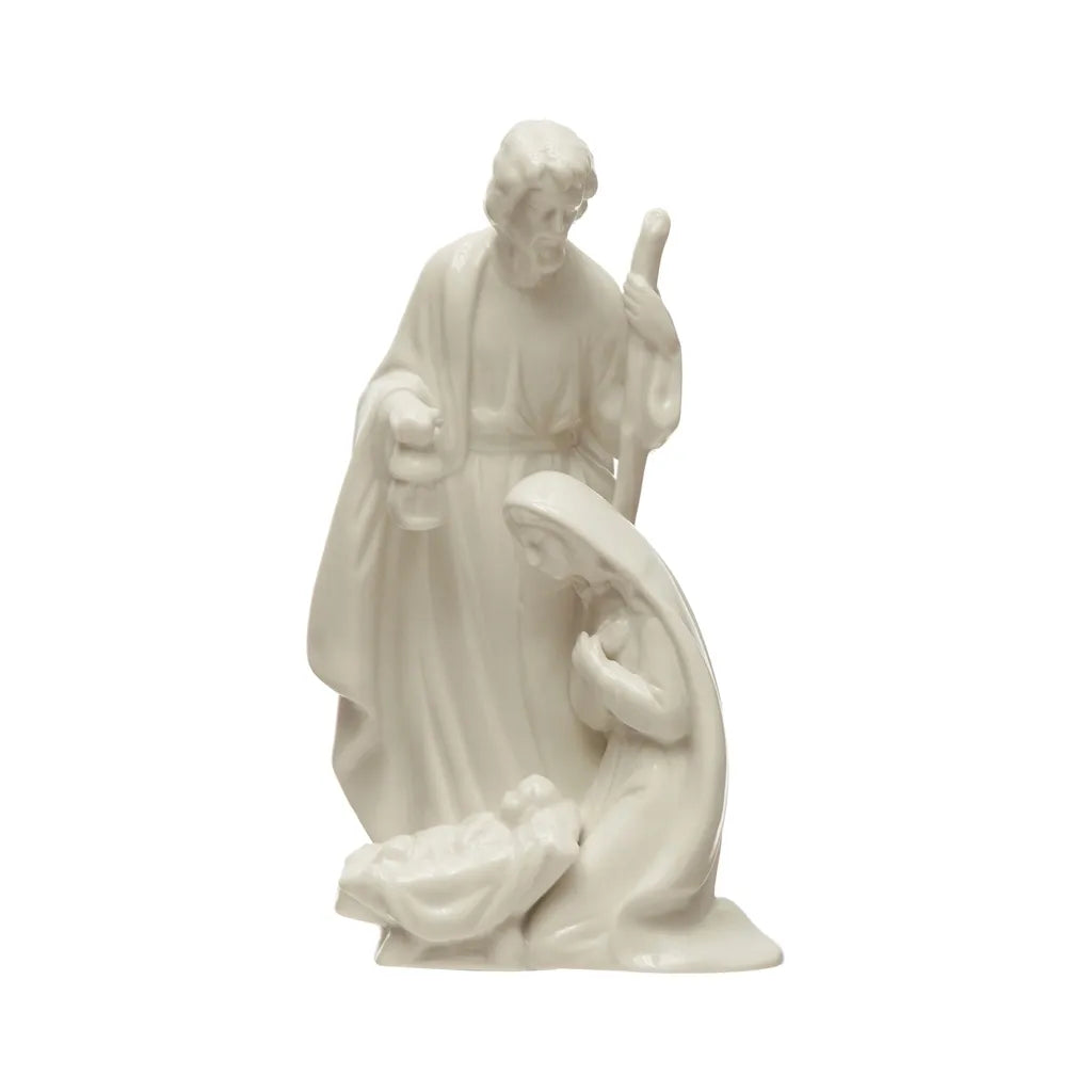 Stoneware Holy Family, White