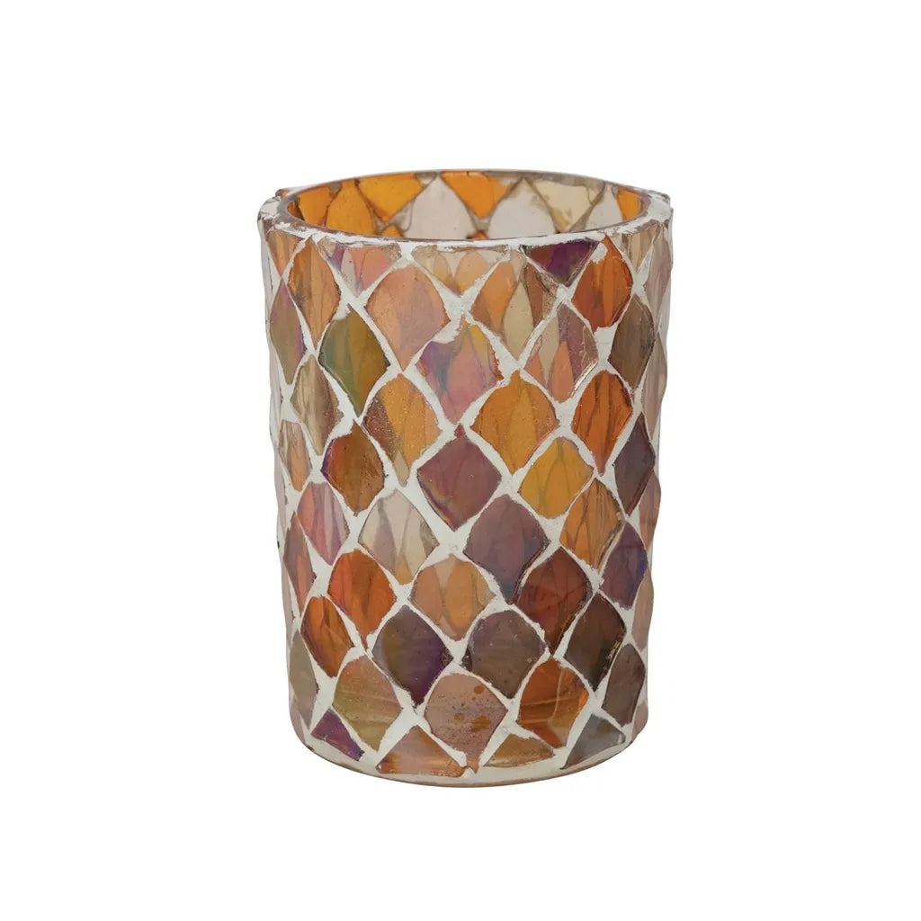 Glass Votive Holder, Iridescent Multi Color