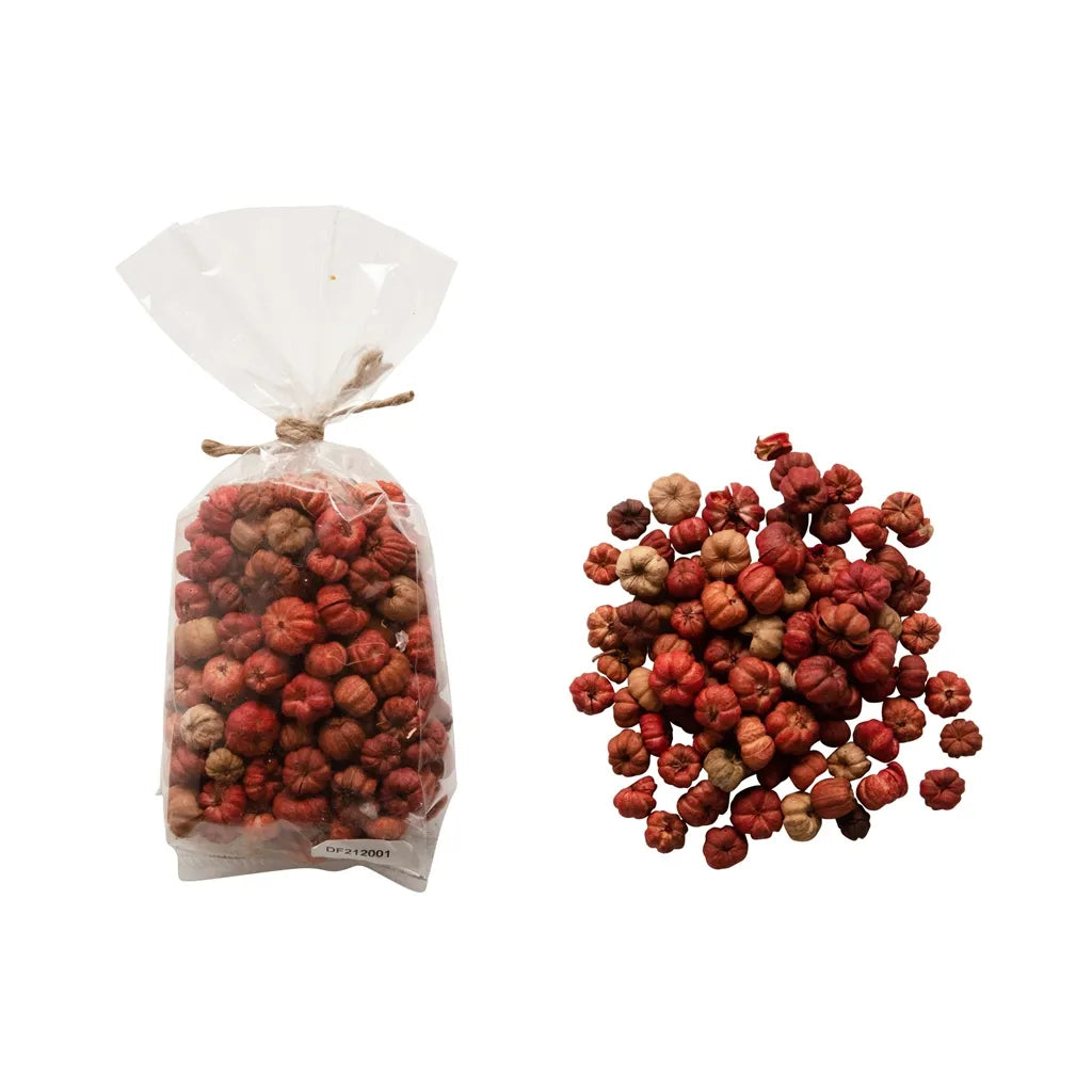1/2" Round Dried Natural Peepal Pods in Bag, Multi Color (Contains 75 Pieces)