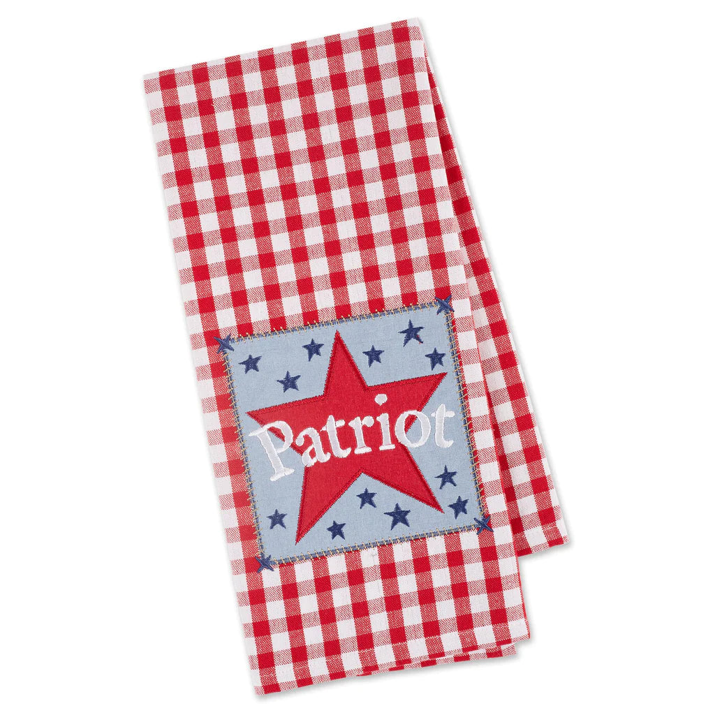 Partriot Star Embellished Dishtowel