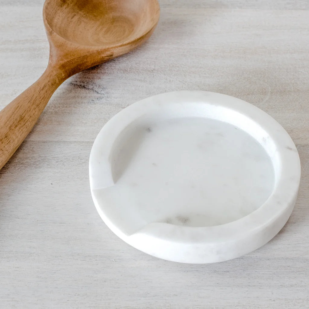 4.75" WHITE MARBLE SPOON REST