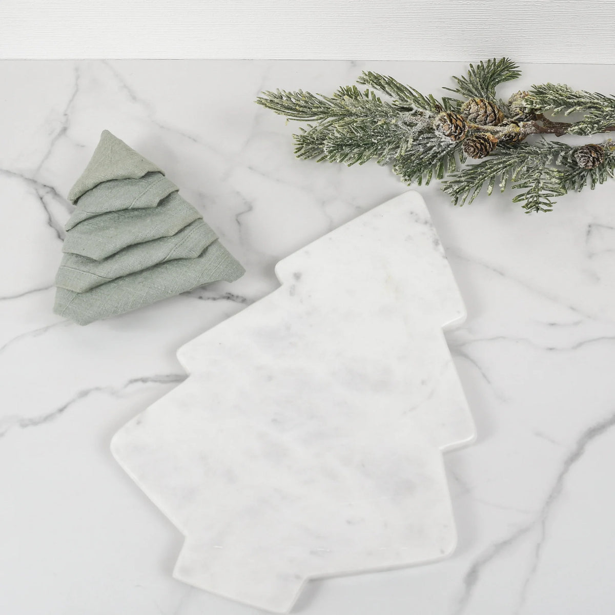 14" MARBLE TREE SERVING BOARD